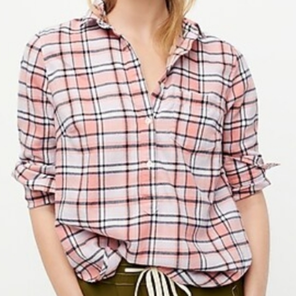 J.Crew classic popover flannel shirt